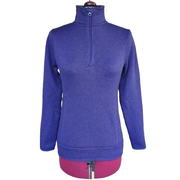 Eddie Bauer Blue/Purple Quarter Zip Mock Neck Pullover Fleece Gorpcore Sweater S - Picture 1 of 6